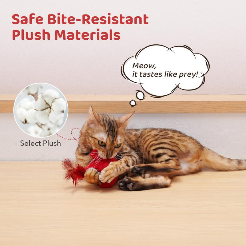 Potaroma (DON'T FLAP) Chirping Birds 2 Pcs Cat Toys with Silvervine, Interactive Cat Kicker, Lifelike Birdie Tweets, Indoor Kitten Exercise Toys