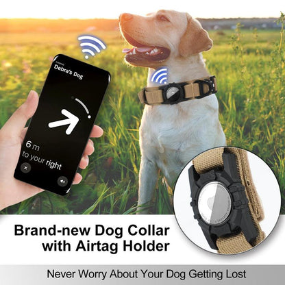 Dog Collar, Adjustable Dog Collar with Air Tag, Pet Collar with Handle, Pet Collar for Medium Large Dogs