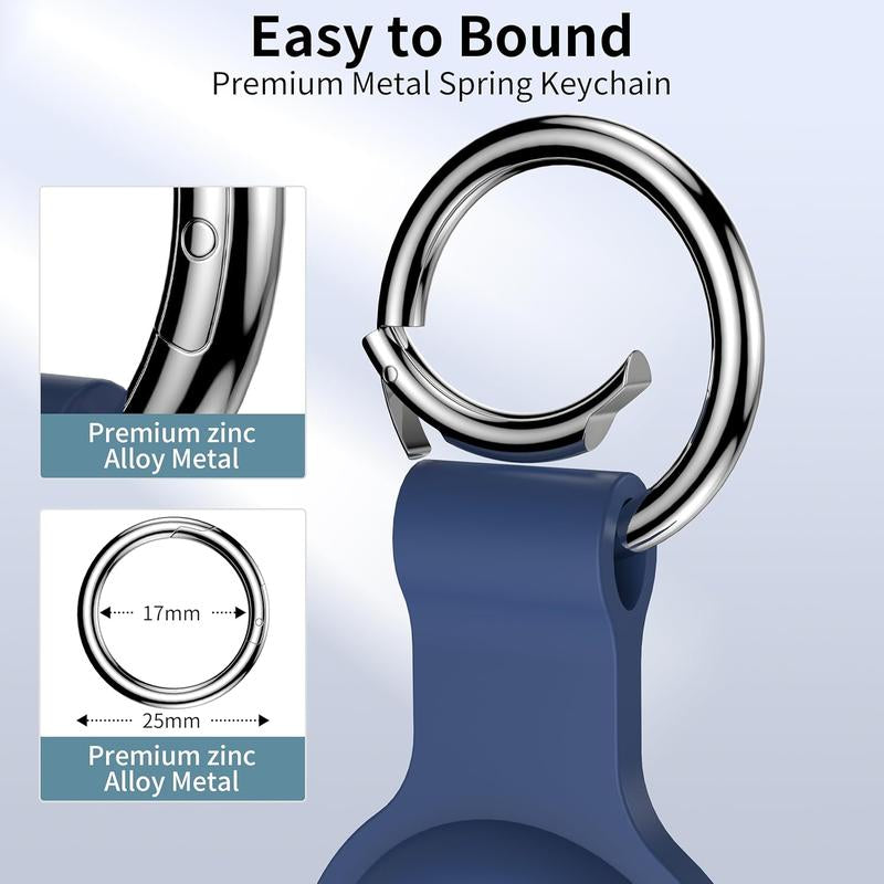Airtag Holder Airtag Case Keychain Air Tag Holder, Silicone Airtags Key Ring Cases Tags Chain Apple GPS Item Itag Finders Accessories 4 Pack