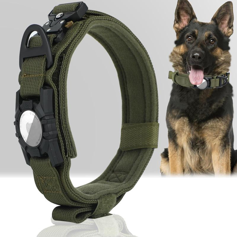 Dog Collar, Adjustable Dog Collar with Air Tag, Pet Collar with Handle, Pet Collar for Medium Large Dogs